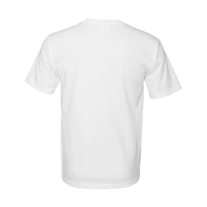 Back of a White Bayside 5040 Shirt