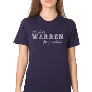 Elizabeth Warren 2016 American Apparel Navy Blue T-Shirt