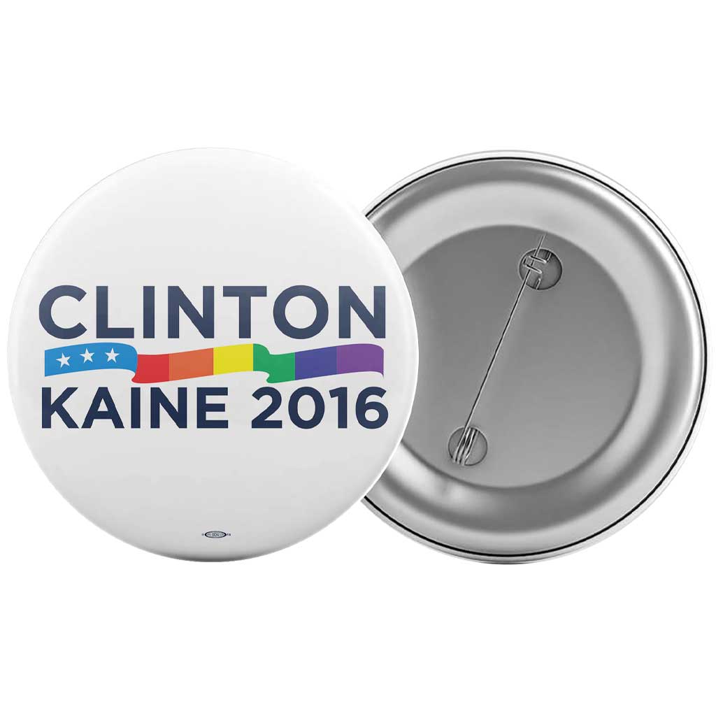 Clinton Kaine Gay Pride Button