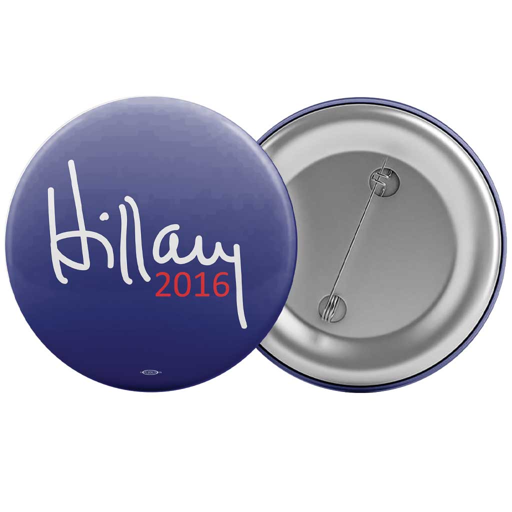Hillary Blue Signature Button