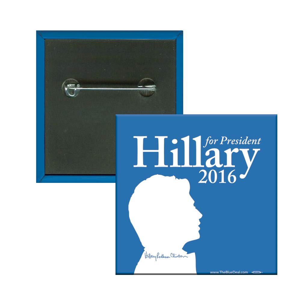 Hillary Clinton Silhouette Signature Button (2" Square)