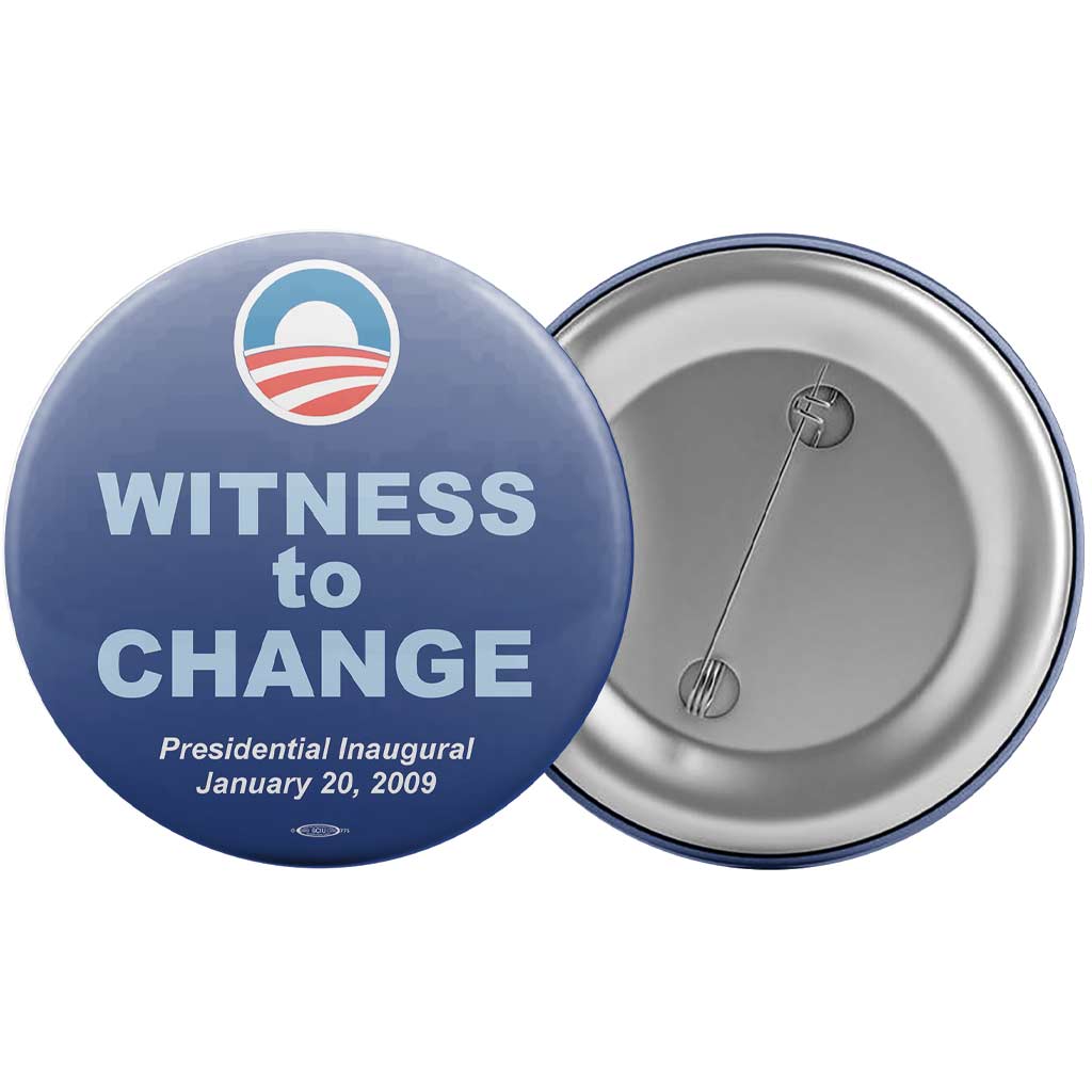 Union Printed Obama Witness to Change Button