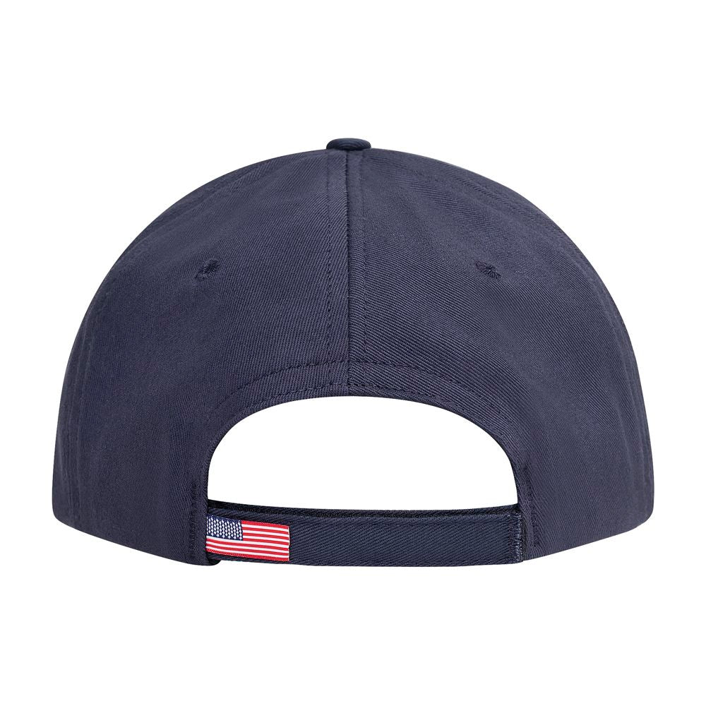 Back View of Navy Blue Structured Ball Cap