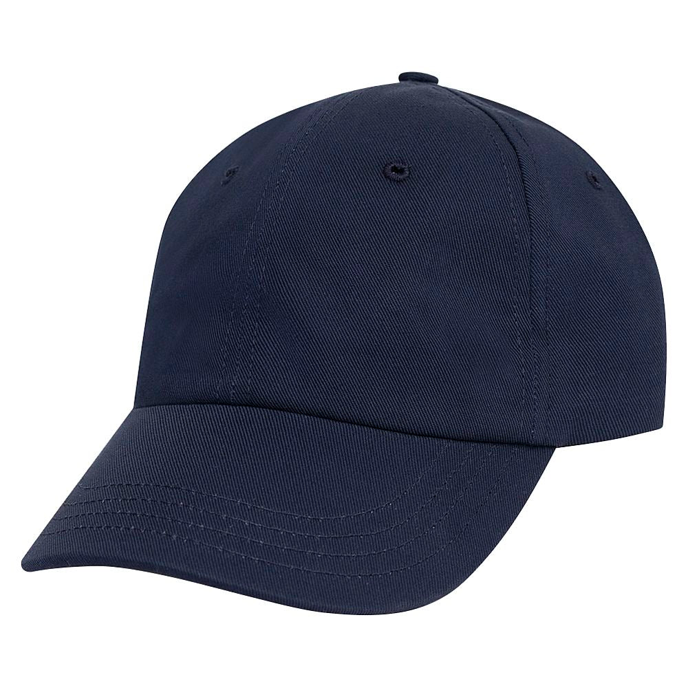 Navy blue unstructured baseball cap