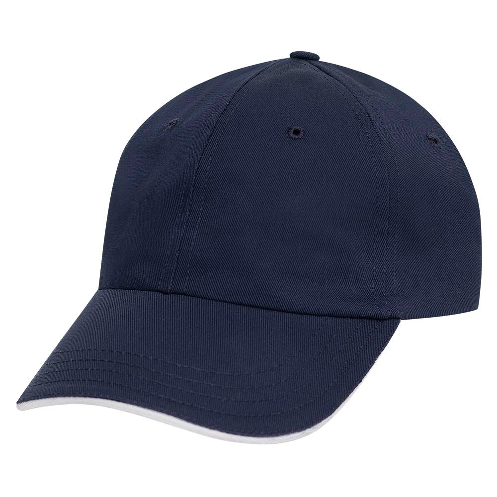 Unstructured navy blue sandwich cap