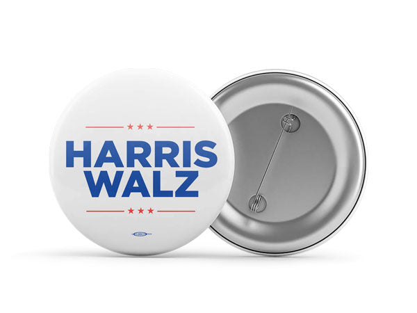 Harris Walz White Button