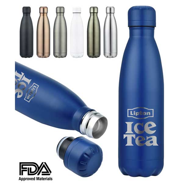 Laser engraved stainless steel water bottle