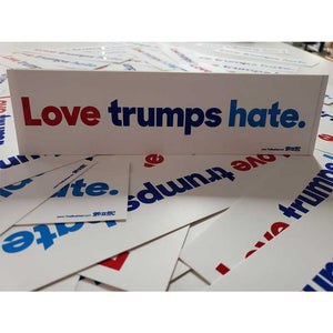 Stack of Love Trumps Hate stickers