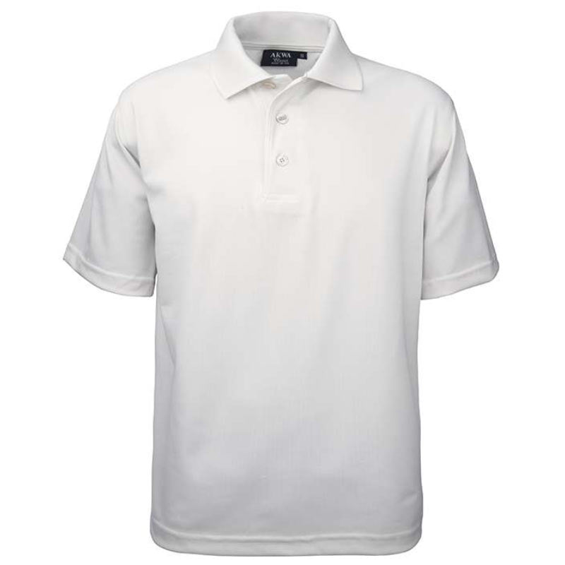 Men's white moisture-wicking polo