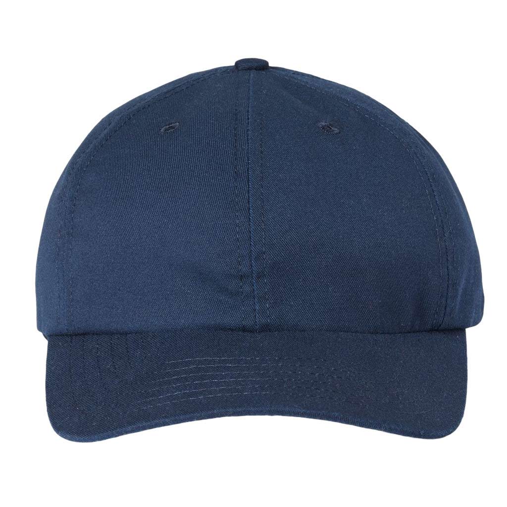 Embroidered Snap Back Hat - Navy Blue Blue/Heather Grey