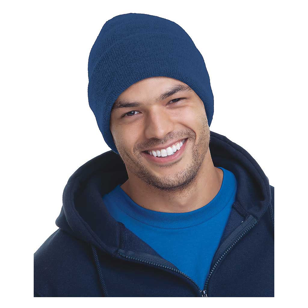 Man Wearing a Bayside 3825 Beanie