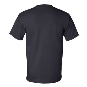Back View of a Navy Bayside 5100 Shirt
