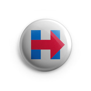 Union Printed Hillary Clinton Mini H Button