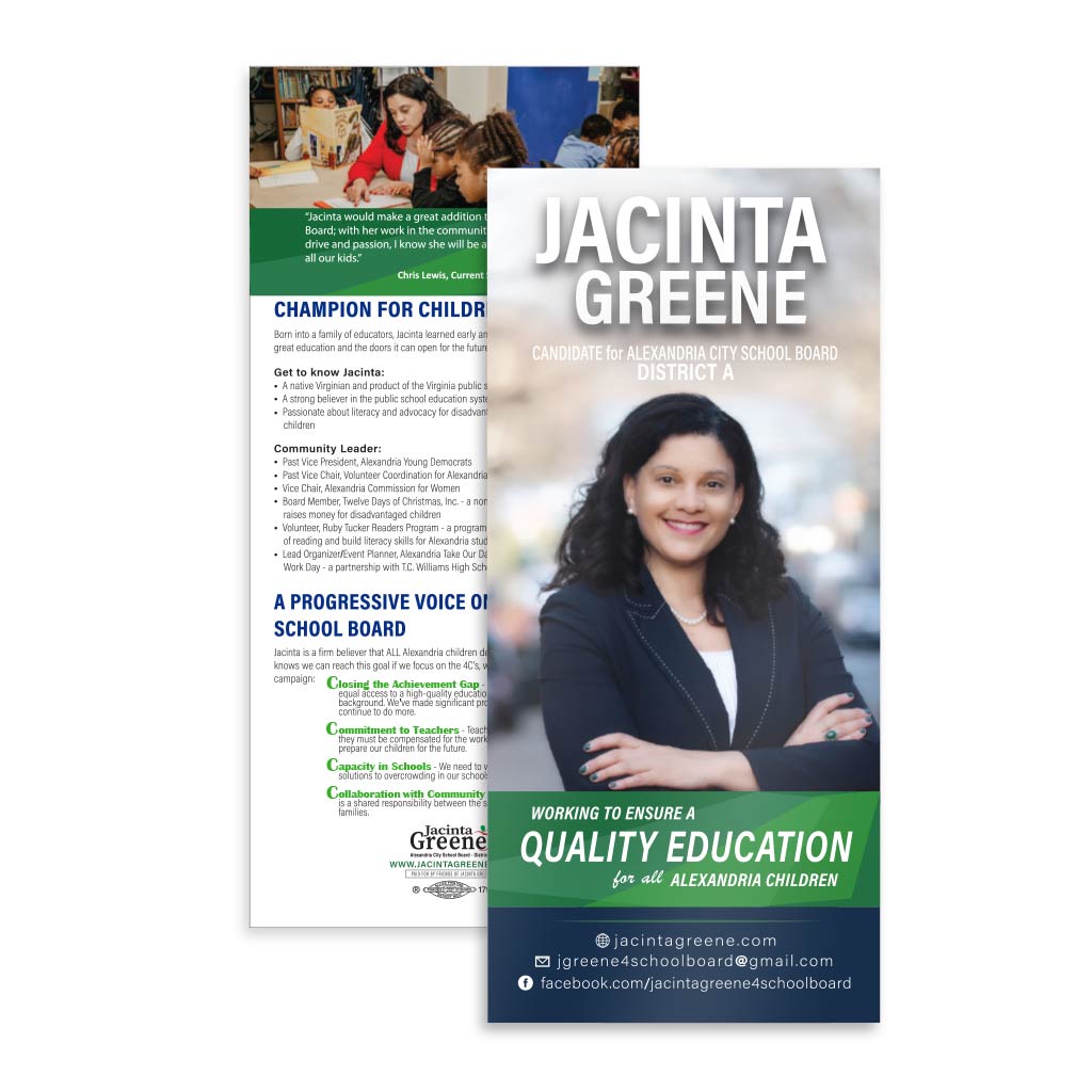 Union Printed Custom Campaign Rack Cards (4" x 9")