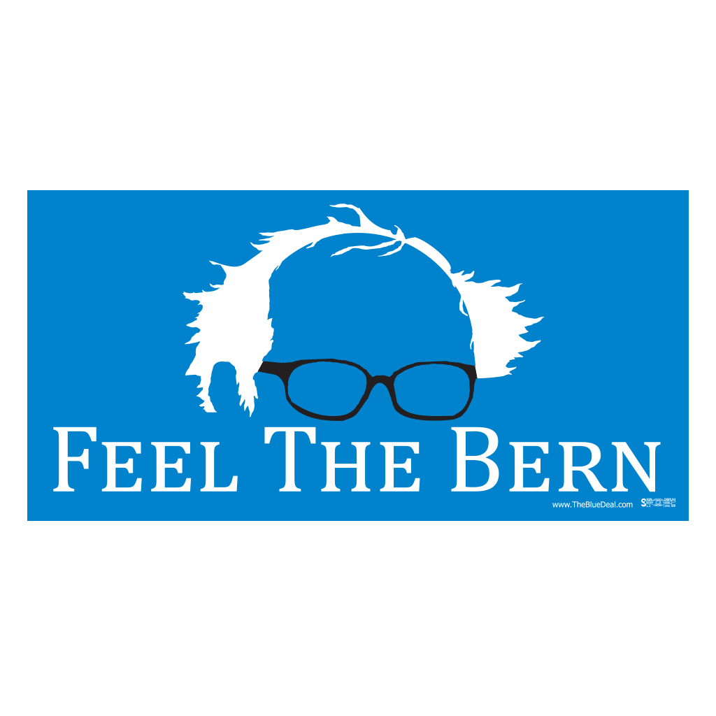 Feel the Bern Black Glasses Bumper Sticker