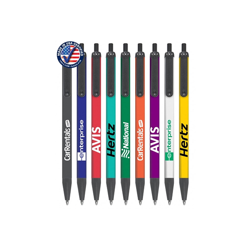 Union-Printed Click Stick Pen w/ Black Trim