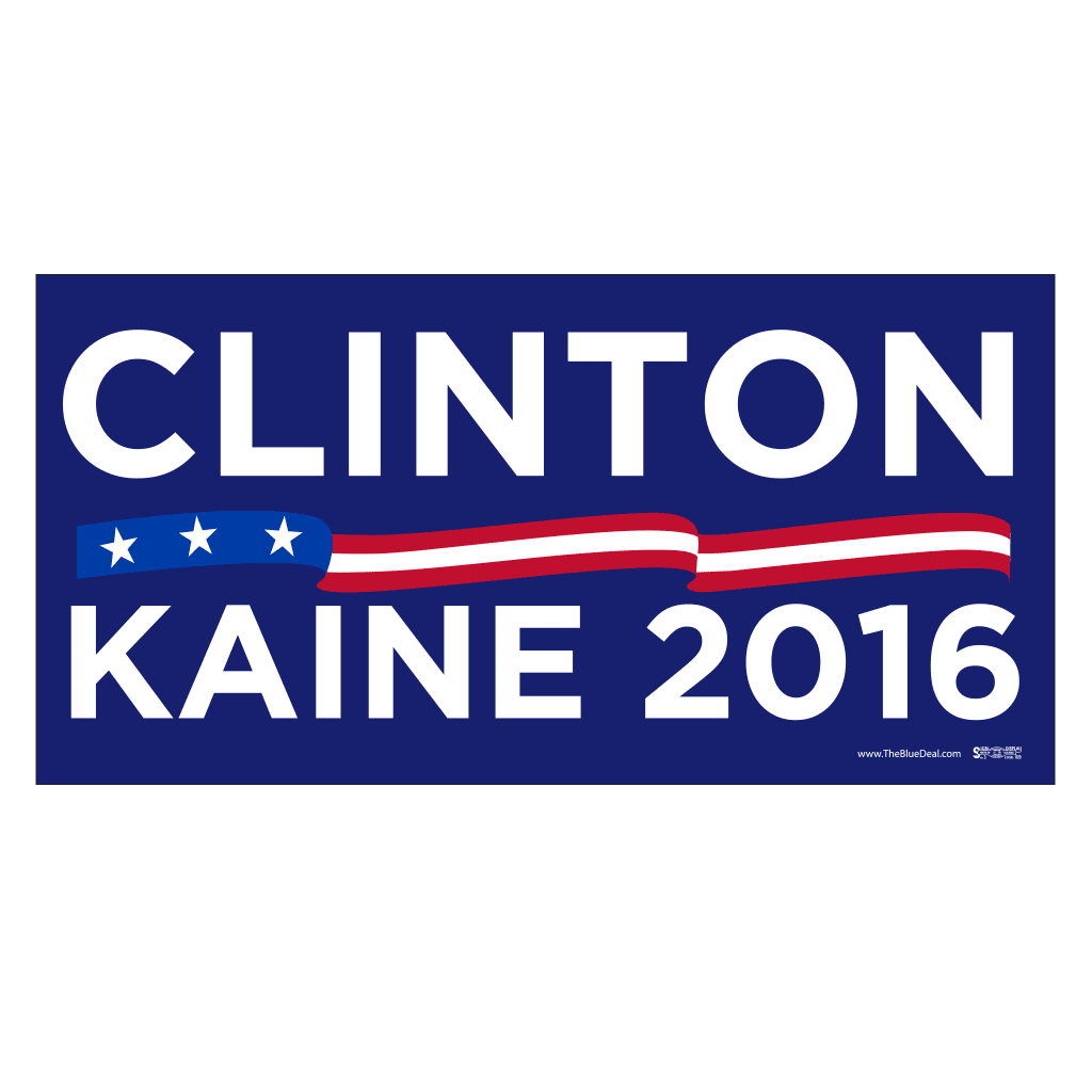 Clinton Kaine 2016 Blue Bumper Sticker, image size:1024x1024