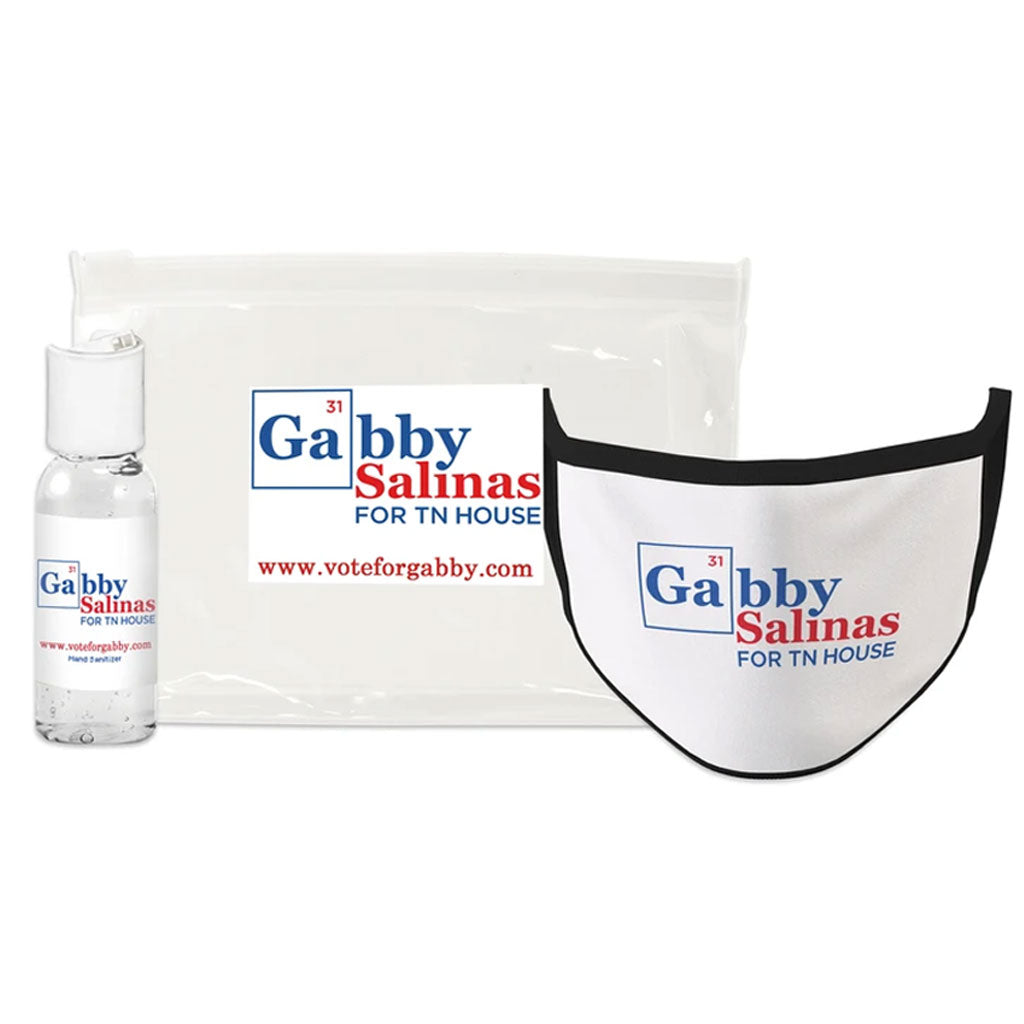 USA Made Custom Campaign Safety Kit - Face Mask, Hand Sanitizer, and Pouch