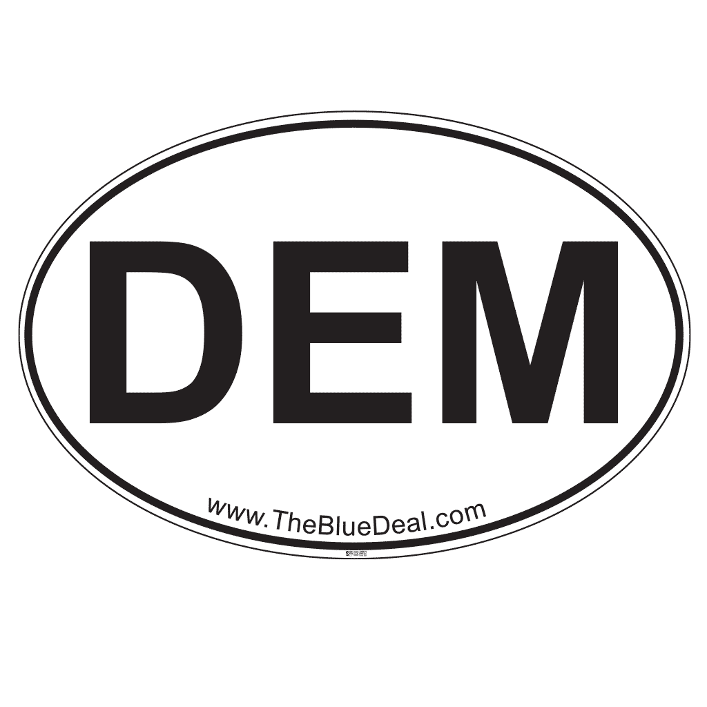 Oval DEM Bumper Sticker (4" x 6")