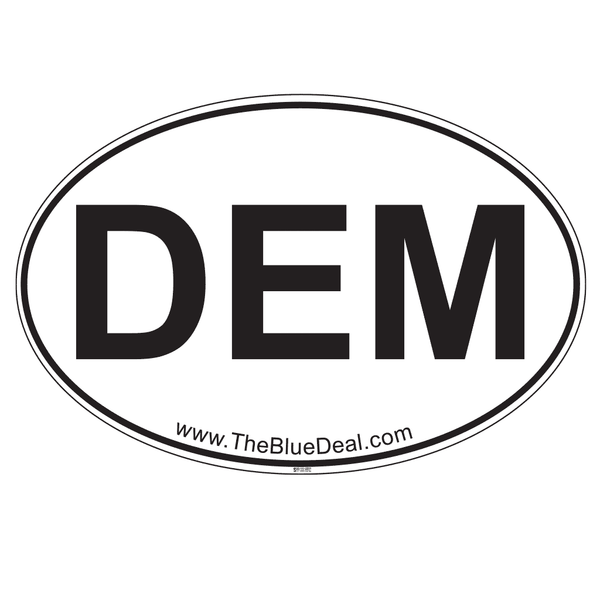 DEM Democrat Oval Bumper Sticker - The Blue Deal LLC