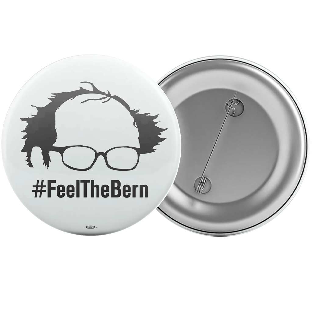 Feel The Bern White Button