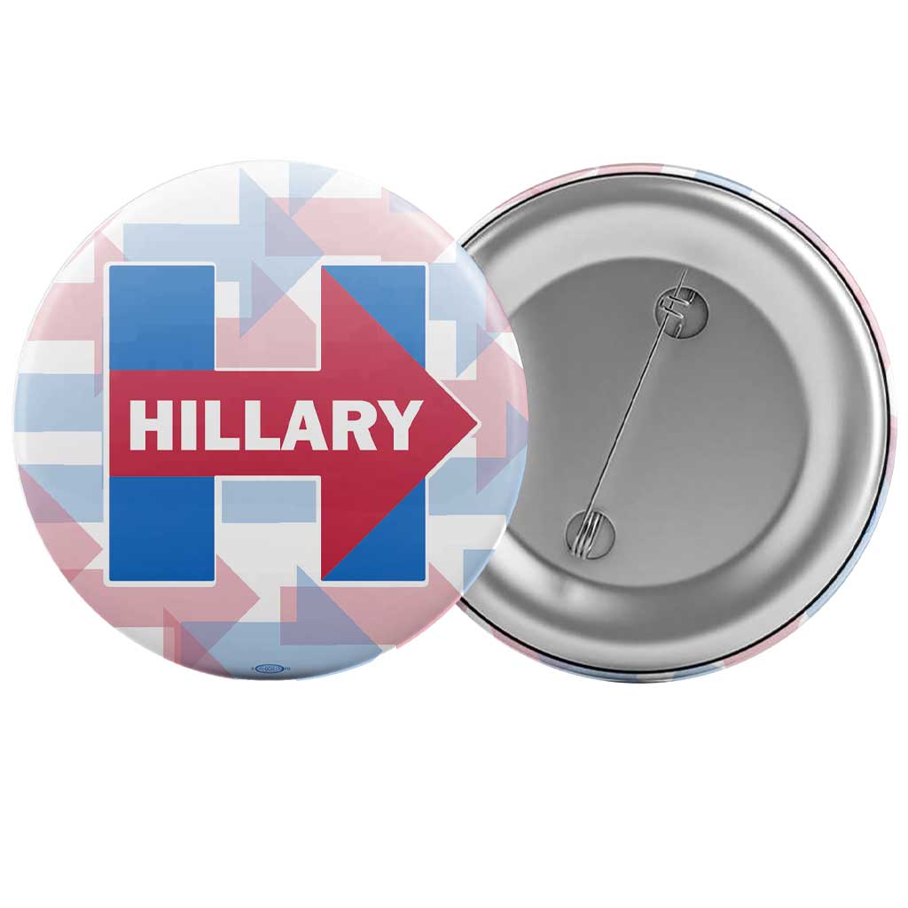 Union Printed Hillary Clinton Multi-Colored H Logo Button