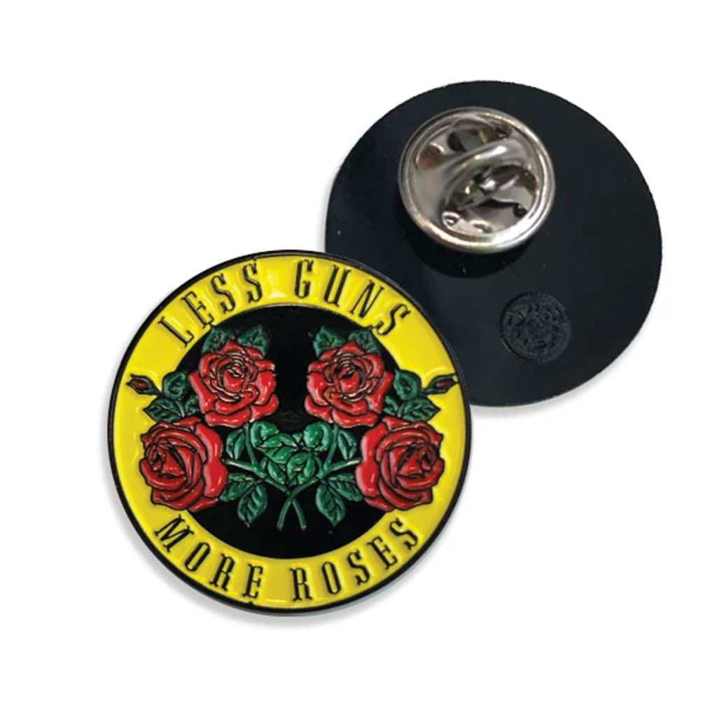 Less Guns More Roses Lapel Pin