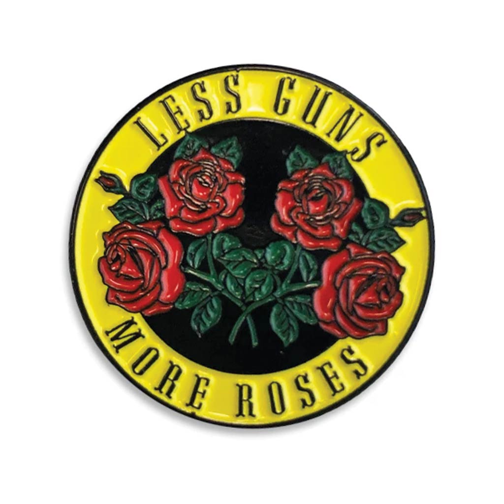 Less Roses 3 No Leave Less Guns More Roses Lapel Pin - The Blue Deal LLC