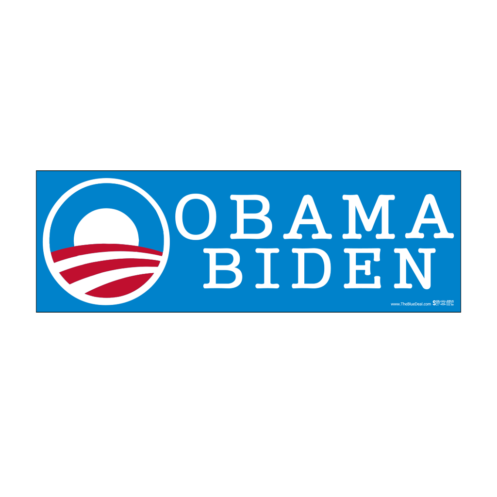 Obama Biden Rising Sun Bumper Sticker (3" x 9")