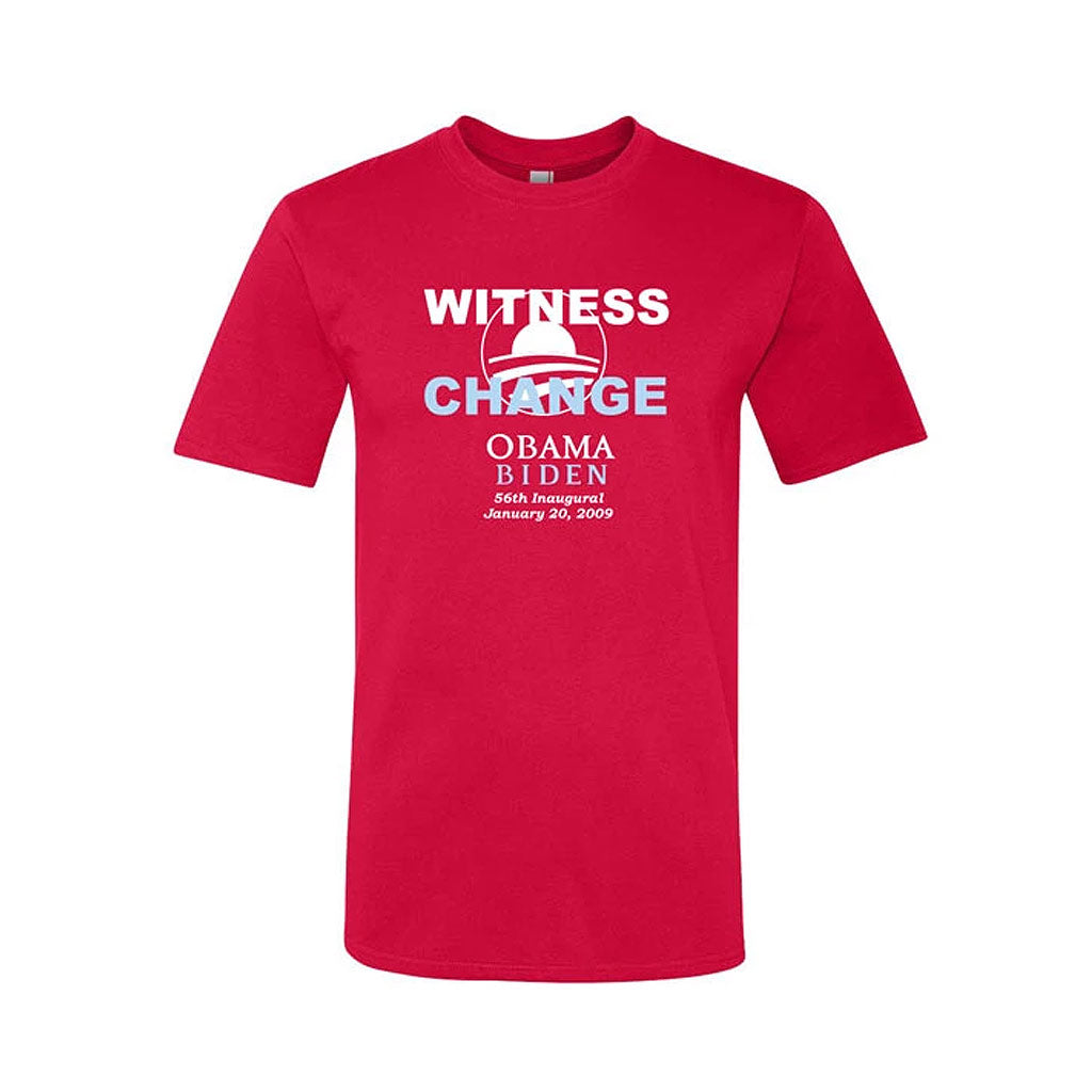 Union Printed Obama Witness to Change Short Sleeve Red Tee