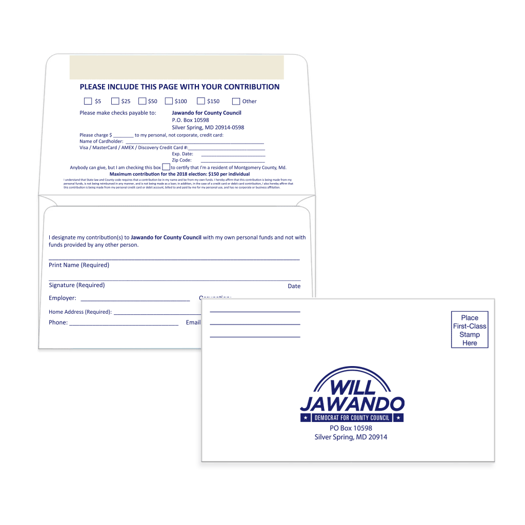 Union Printed Remit Envelope with Campaign Information