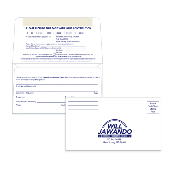 Union-Printed Contribution Envelopes - The Blue Deal LLC