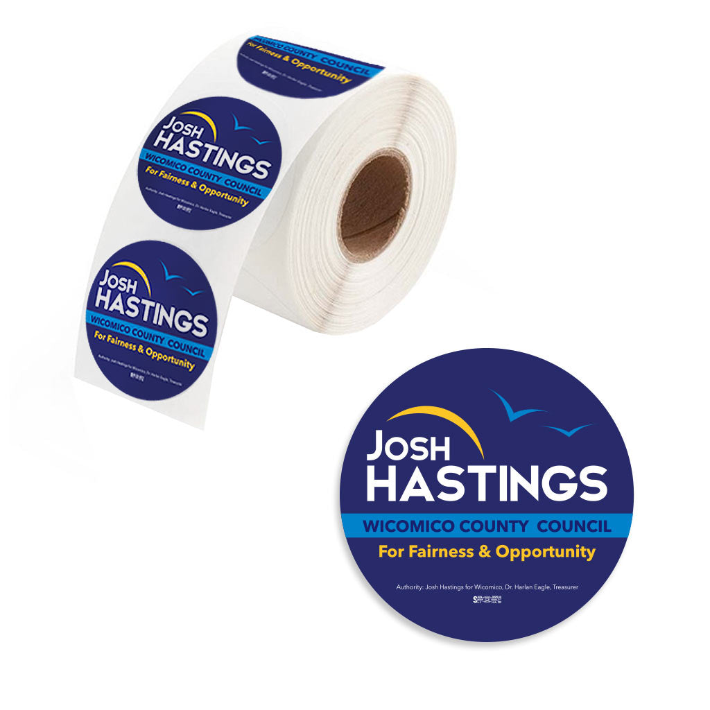 Campaign Roll Labels with Blue Stickers