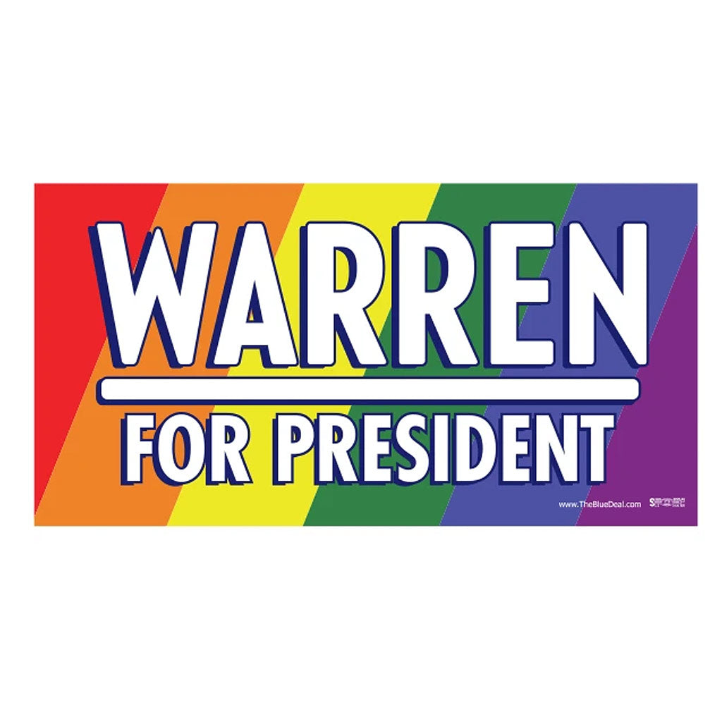 Warren for President Pride Rainbow Bumper Sticker