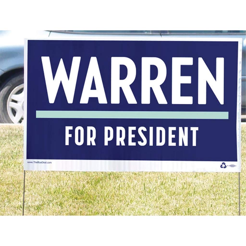 Elizabeth Warren Yard Sign - The Blue Deal LLC