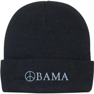 Obama Navy Blue Peace Sign Beanie