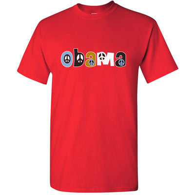 Red Obama Peace Sign T-Shirt