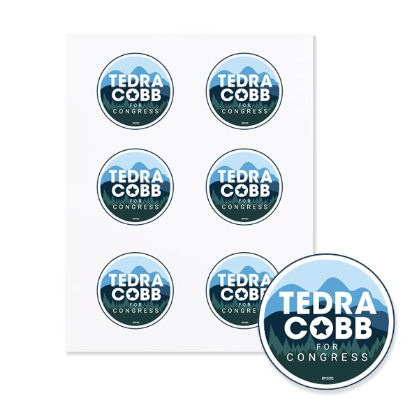 Sticker Sheet with a Printed Campaign Logo